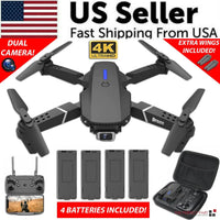 Foldable 4K HD Dual Camera Drone – Aerial Photography | Includes 4 Batteries
